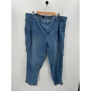 Old Navy High Rise OG Chino Denim Pants Women 2X Medium Wash Stretch Waist